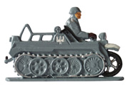 Оловянный солдатик. Гусеничный мотоцикл. Вермахт-1941.
