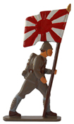 Оловянная игрушка. Японской знаменосец. 1939-1945